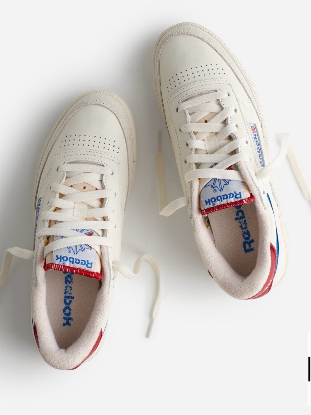 NIB NWT Reebok x Madewell Club C 85 Sneakers - Unisex 8.5/10 - Chalk Blue Red - Picture 5 of 13